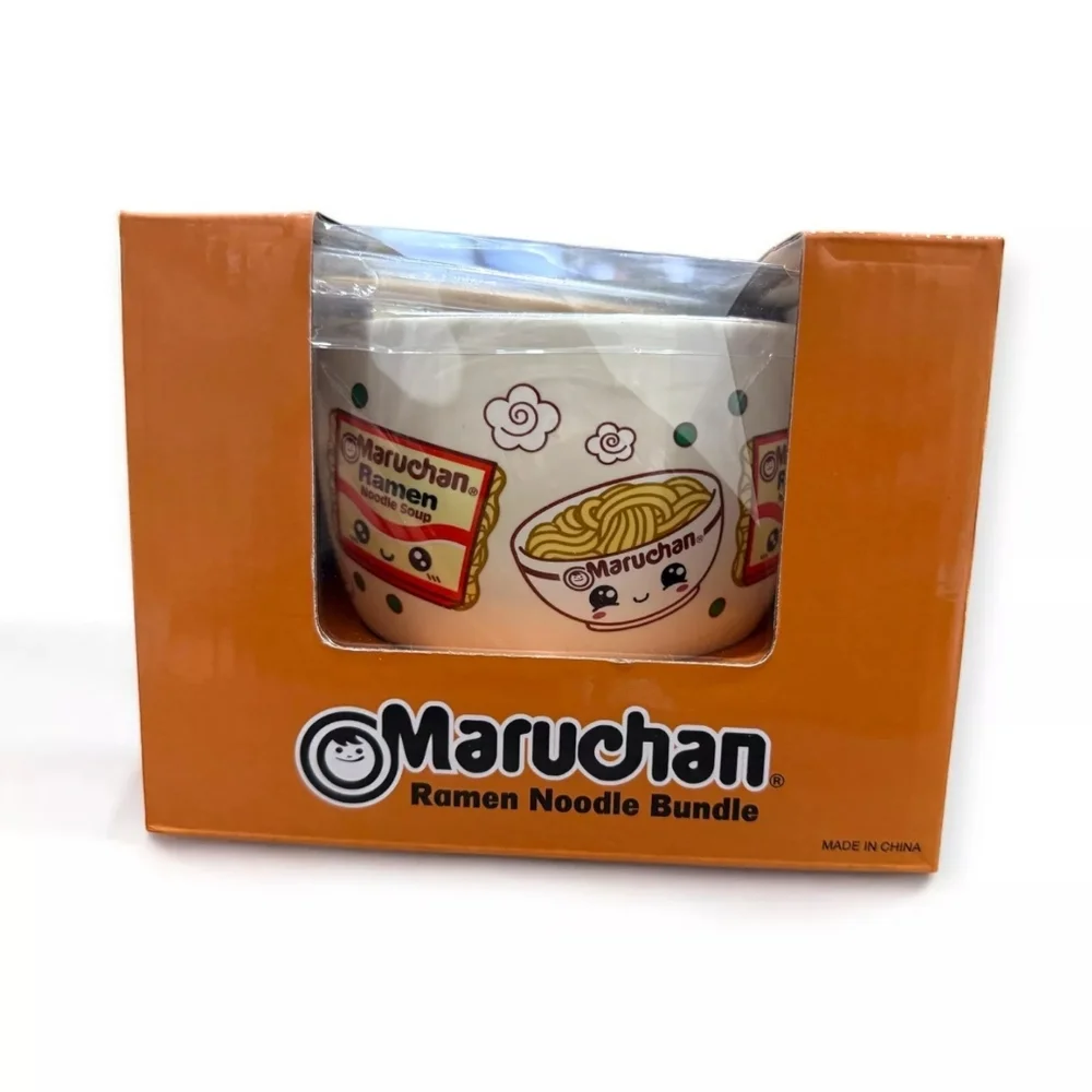 Maruchan Ramen Noodle Bowl with Chopsticks, Chopstick Holder & Soup Spoon NIB
